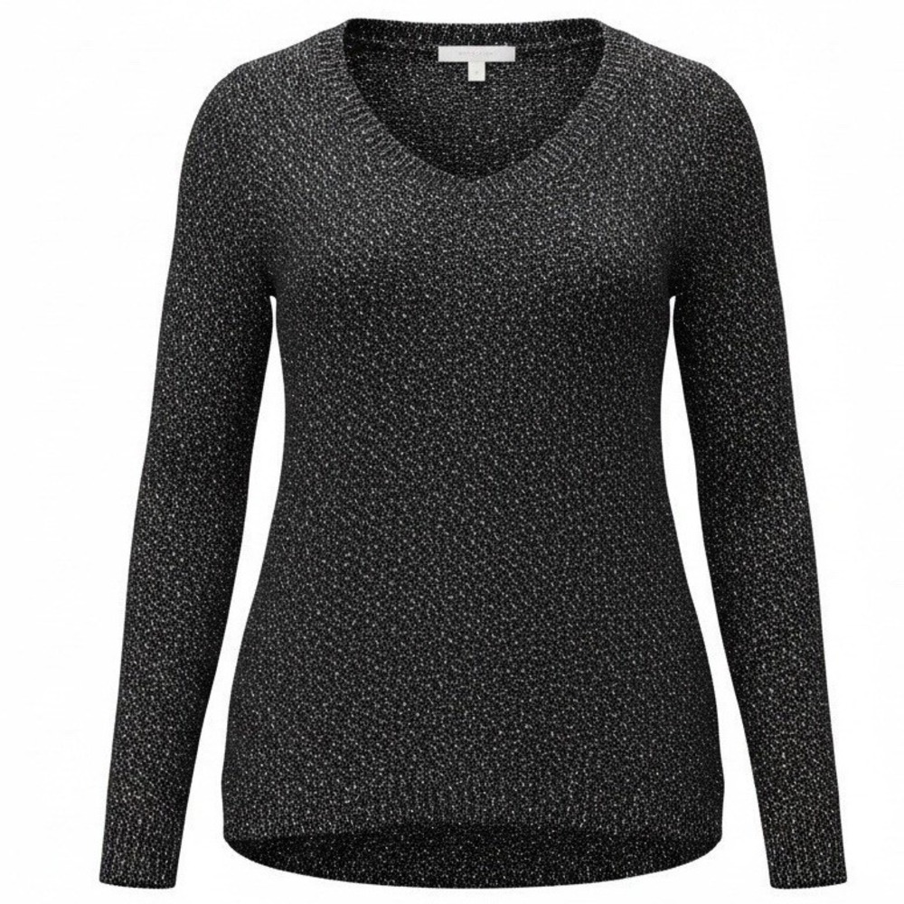 Eileen Fisher Sweater Women XS Black Linen Blend Knit Quiet Luxury Minimalist